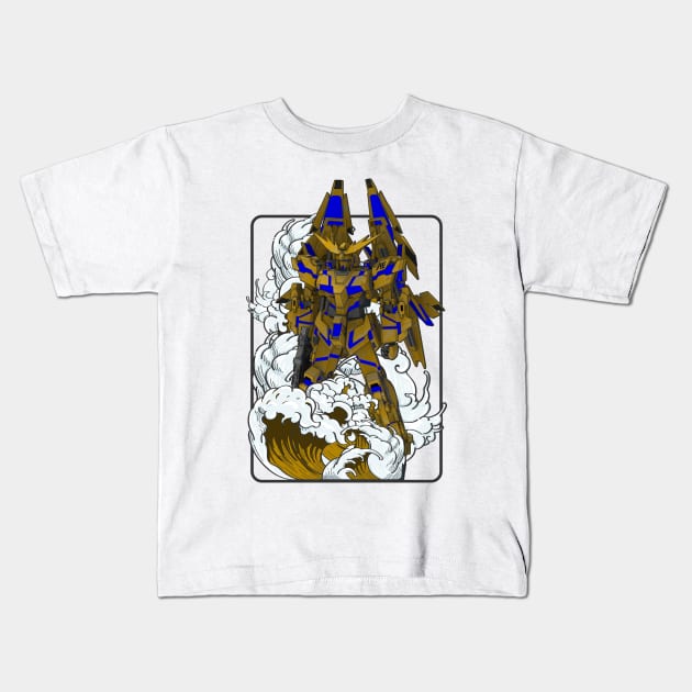 RX-0 Unicorn Gundam 03 Phenex Kids T-Shirt by gblackid